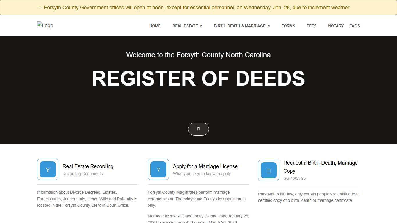 Register of Deeds Forsyth County Government Forsyth County North Carolina